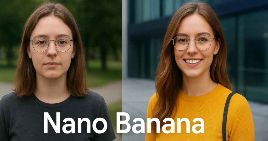 Google Nano Banana AI photo editor interface showing before and after image transformation in Gemini app with Sundar Pichai dog editing demonstration